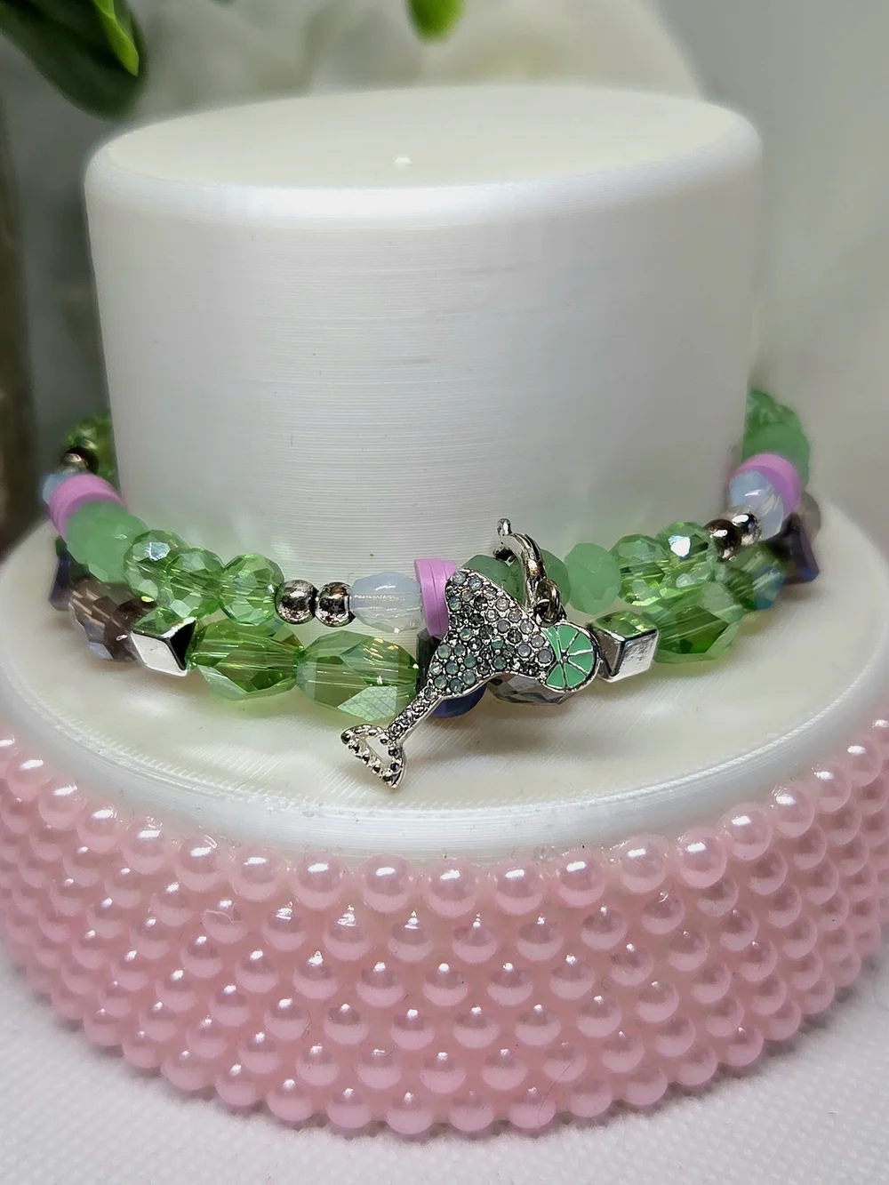 BP Green Crystal Removable Martini Charm Summer Stack